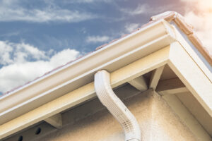 House with new seamless rain gutters