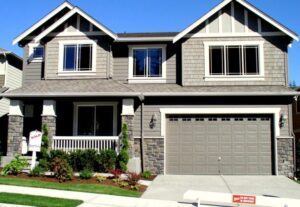 Two-story home with new windows