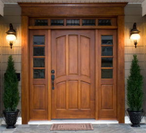 A beautiful luxury home with the latest designed wooden entry door